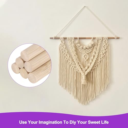 Bâtons d'artisanat en bois pour suspensions macramé et déco bohème - 7