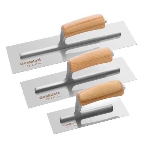 Goldblatt 3 Pieces Carbon Steel Plaster & Drywall Trowel Set for Concrete