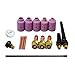 Produktbild TIG-Gaslinse 45V24 10N22 0.039 cm 45V25 10N23 1/16 Zoll 45V26 10N24 3/32 Zoll Keramikbecher 54N14, 8 1/2 Zoll 54N15, 2% Thoriated Tungsten Elektrode Fit WP 17 18 26 WIG-Schweißbrenner, 18 Stück