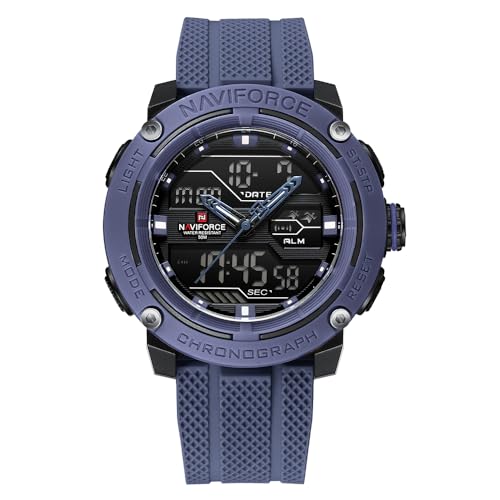 NAVIFORCE 5ATM �h���X�|�[�c�E�H�b�` �j���p �V���R���o���h �N�H�[�c �A�i���O �f�W�^�� �ڊo�܂����v �N���m�O���t ����r���v, �u���[, �X�|�[�c�B