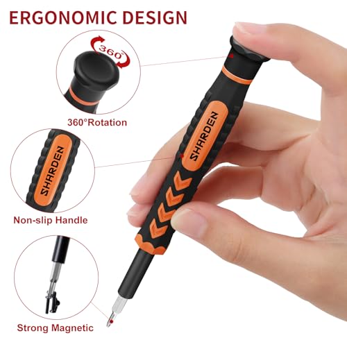 SHARDEN 58 in 1 Small Precision Screwdriver Set Magnetic Mini Screwdriver Set with Case Professional Electronic Tools Kit for iPhone, MacBook, Computer, Laptop, PC, RC, PS4, Xbox, Eyeglasses, Watch image 4