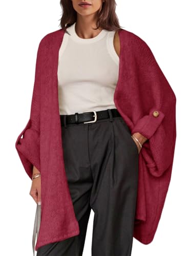 Image of Saodimallsu Womens Oversized Long Cardigan Sweaters Casual Open Front Chunky Knit Slouchy Fall Trendy Sweater Coats