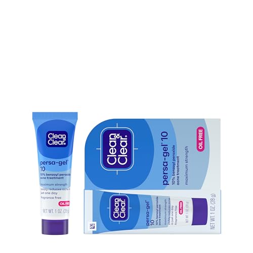 Clean & Clear Persa-Gel 10 Oil-Free Acne Spot Treatment with Maximum Strength 10% Benzoyl Peroxide,...
