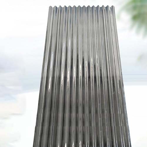 LLYLAFDC Fiberglass Daylighting Panels,2mm 5pcs Corrugated Roof Panel, Anti-UV Transparent Rainproof Board, Fiberglass Daylighting Panels, Easy to Bend Cut,Cladding,Greenhouse Sheets(35 * 79in)