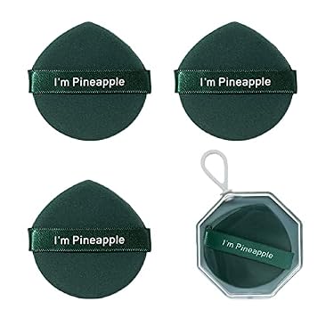 AMAZON - Powder Puff Makeup Sponges Facial:3 Pack Powder Puff Makeup Sponges Skin-friendly Powder Puff with Air Cushion Powder Puff for Face Powder , Liquid Foundation, Cream, Powder, Concealer (drop shape, green)