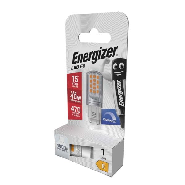 Energizer S29829 LED G9 470lm 4.2W 4000K (Cool White) Dimmable - Box of 1