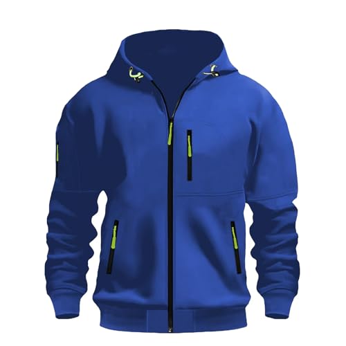 TOFOTL Sudadera Media Cremallera Hombre Deportivas Cremallera Borrego Regalos Ropa Invierno Polar Hombre Invierno Sudadera One Piece Trabajo Grueso +ropa Algodon R-Azul XL