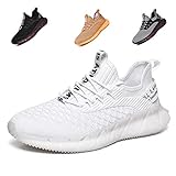  FASHIONABLE Sportschuhe, Laufschuhe, Atmungsaktiv, Leichte Turnschuhe, Gym Fitness Sneaker für Herren Damen G156 White 41EU