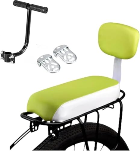 CokBlu 子供用自転車シート 幼児用キャリア付き 大人自転車後部装着 高弾性 PU レザークッション 背もたれアームレスト手すりフットレスト一体型 安全設計 子供用自転車座席セット