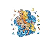 anvek Rompecabezas de madera animales, unicornio, rompecabezas de juego para niños y adultos de colores con forma única bricolaje juguetes para Maderaunicornio 3D chocolate ideal para regalar colección