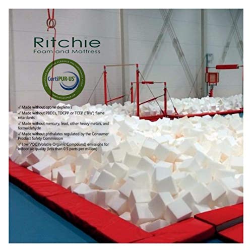 Isellfoam Foam Pit Cubes/Blocks 250 pcs (White) 5"x5"x5" Foam Blocks for Foam Pits, Gymnastics Foam Pits, Ninja Gyms, Freerunning and Parkour Courses, BMX Pits, Trampoline & Skatepark Foam Pits - Thumbnail 2