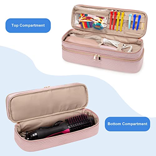 Fasrom Double Layer Travel Case Compatible with REVLON One Step Blow Hair Dryer Brush Volumizer Original 1.0, Plus 2.0 and Styler, Pink (Bag Only, Patent Pending) - Image 3