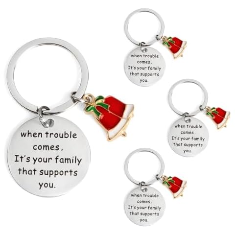 Boffdock 4PCS Christmas Keychains for Family,Keychain Inspirational Gifts for Women Men Kids You Love Cover