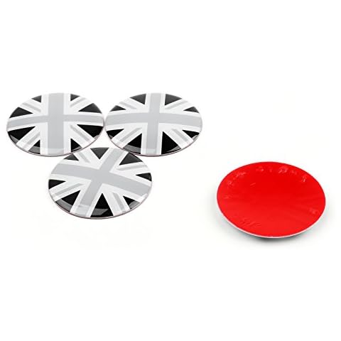 Bruce & Shark Wheel Center Hub Cap Emblem Badge Decal Black Union Jack Uk Flag Fit for Mini Cooper Cover