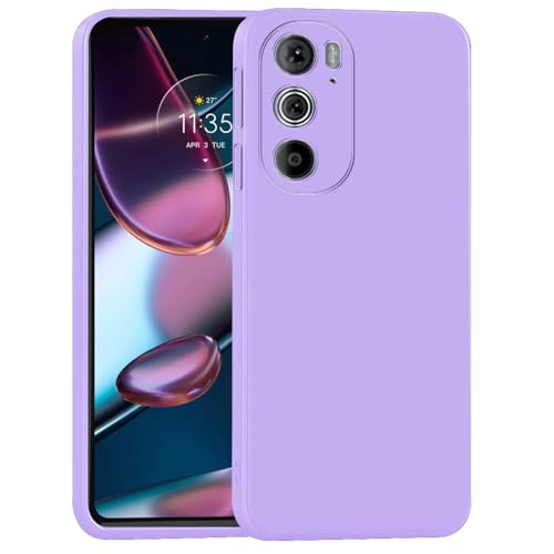 Image of Back Cover for Motorola Edge 30 Pro 5G | Full Camera Protection | Premium Liquid Silicon Case | Flexible Bumper Case for Motorola Edge 30 Pro 5G (Purple)