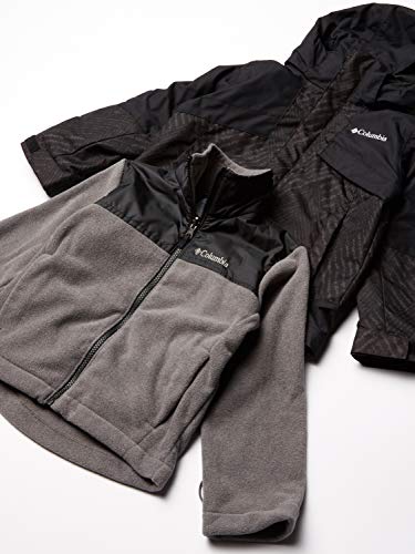Columbia Youth Boys Bugaboo Ii Fleece Interchange Jacket, Black Chevron Print/Black, Medium #TOP5