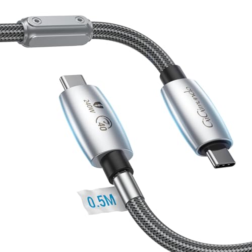 GiGimundo 240W USB C to USB C Cable 0.5M, 40Gbps USB4.0 Data Transfer, 48V/5A Fast Charging, Supports 8K 60Hz Video, Ideal for Laptop Macboook, XPS, Charger, Xbox, PS5, and More - Black