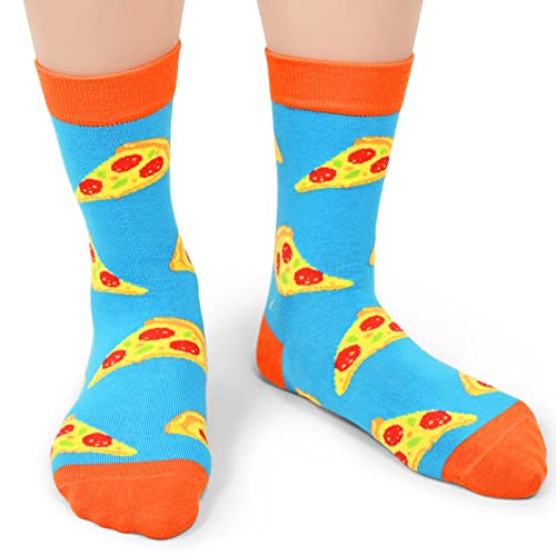 Dsia Zamur 6 Pack Novelty Food Socks + Gift Box For Kids Boys Girls, Colorful Athletic Calf Crew Socks For Children Sons Avocado Donut Taco Pizza Egg Bacon Pineapple Lovers #TOP4