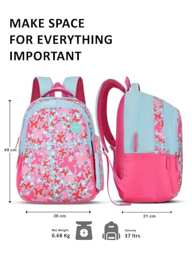Image of Lavie Sport Twirl Laptop Backpack | 37 Liters | Fits Upto 16 Inch | Laptop Compatiable | Rain Cover | Gift for Boys & Girls
