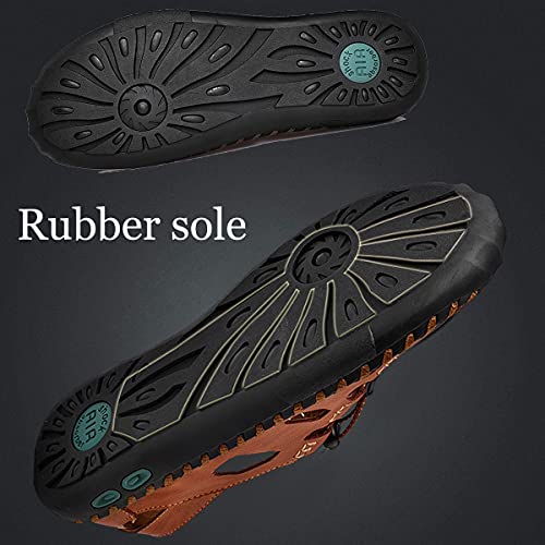Asifn Men's Closed Toe Hiking Sandals Outdoor Adjustable Leather Fisherman Summer Beach Sandal Shoes3