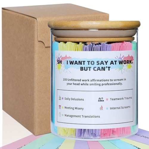 Try Saying This Instead – Professional Work Affirmation Jar – 100 Funny Workplace Translations – Office/Christmas/New year Humor Gift for Coworkers, Friends