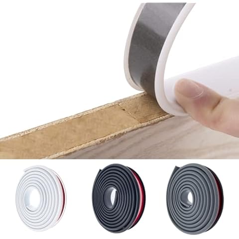 ESUFEIR 2m*18mm U Shape White Wood Edge Banding Self Adhesive for Kitchen Units,Rubber Oak Wood Effect Veneer Roll Strips,PVC Plastic Worktop Melamine Edging Tape Trim No Iron On for Furniture Cover