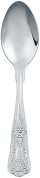 Kings Stainless Steel Cutlery - Pack of 12 - Parish Pattern Flatware, 18/0 Stainless Steel, Regal Embossed Handle Design, Durable Tableware for Home & Commercial Use - Kings Teaspoon