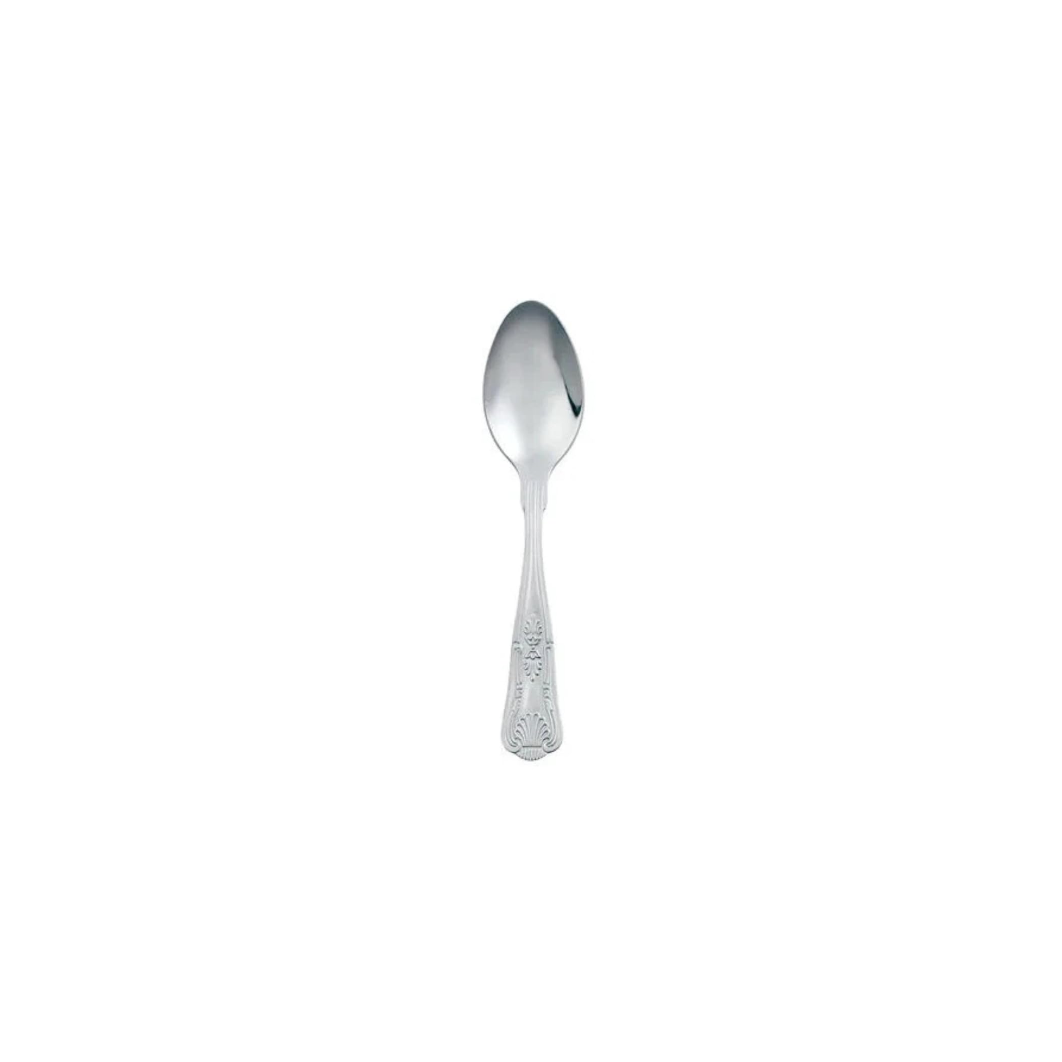 Kings Stainless Steel Cutlery - Pack of 12 - Parish Pattern Flatware, 18/0 Stainless Steel, Regal Embossed Handle Design, Durable Tableware for Home & Commercial Use - Kings Teaspoon — image 1