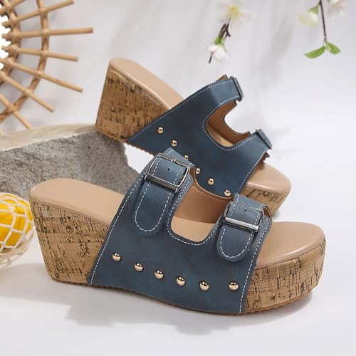 Sandales compensées en cuir légères et confortables - 5