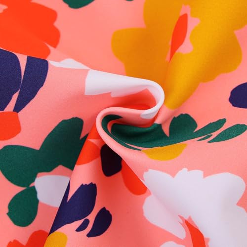 Image of Girls Two Piece Swimsuit Long Sleeve Floral Bathing Suit UPF 50+ Summer Beach Swimwear