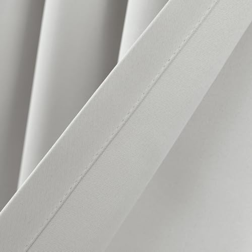 Lush Decor Insulated Rod Pocket Room Darkening Window Curtain Panels, Pair, 52' W x 84' L, Light Gray - Drapes - Long Curtains for Bedroom or Living Room