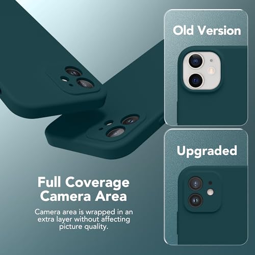 Image of Magnetic for iPhone 12 Case, Compatible with MagSafe, [Full Camera Protection][Screen Protector] Silicone Shockproof Protective Phone Case for iPhone 12 6.1 inch, Deep Blue