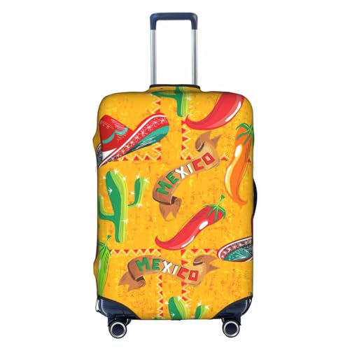 Cactus Hat And Chili Pepper Print Luggage Cover Washable Suitcase Anti-Scratch Suitcase Cover Protective Cover Fits 18-32 Inch
