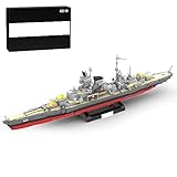JANTY Juego de bloques de construcción de modelo de buque de guerra naval militar, 1625 piezas de la Segunda Guerra Mundial del Ejército Marítimo Acorazado Cruiser, Juego de ladrillos de construcción