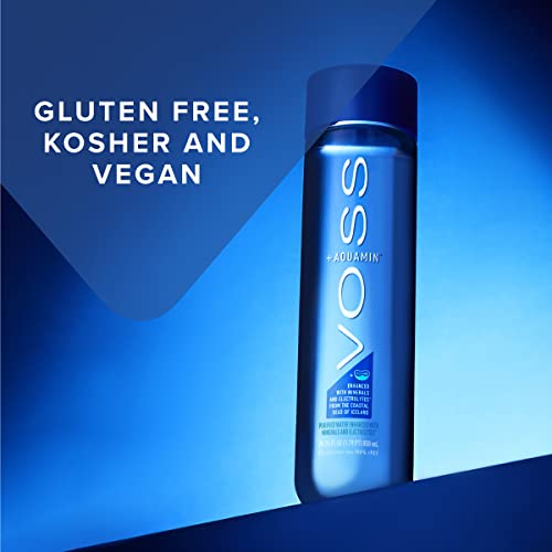 Voss+ Aquamin - Premium Purified Water Enhanced With Minerals And Electrolytes For Optimal Hydration - Functional Water With Refreshing Taste - Recycled Pet Bottles - 850Ml (Pack Of 12) #TOP1