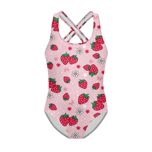 Image of JEOCODY Swimsuit for Girls One Piece Bathing Suit for Teens Crossback Hawaiian Beach Swimwear