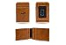 Rico Industries NFL Minnesota Vikings Brown Personalized/Custom Laser Engraved Front Pocket Wallet - Slim/Light Weight - Great Gift Item