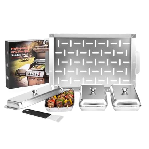 GFTIME Grillkorb 3 Pack Set 25,4 cm-36cm aus 304 Edelstahl Grillzubehör, Grillschale für alle Grillarten, Gas, Holzkohle Elektrogrill, Weber Traeger Big, Green Egg Grill