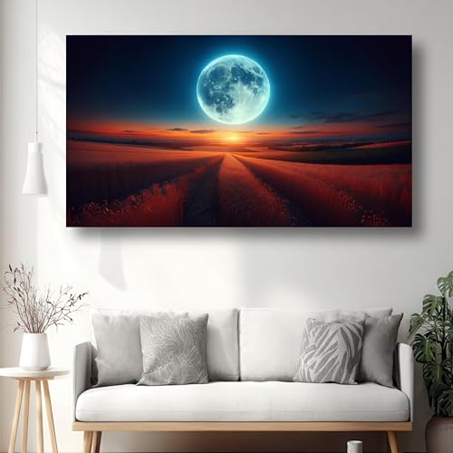 Tableau de pleine lune pour habiller un grand mur vide
