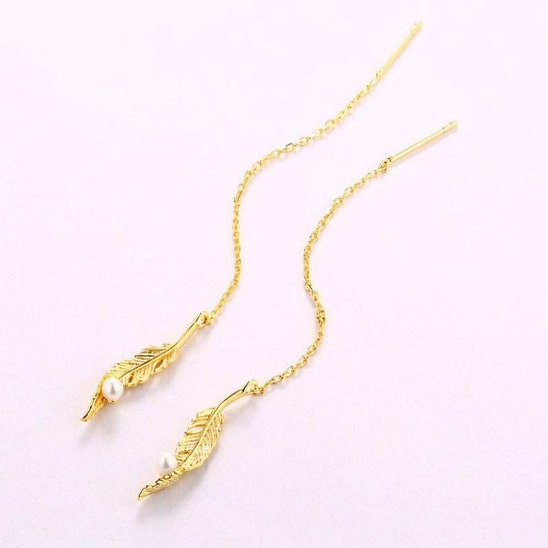 14K Solid Gold over S925 Hollow Bellflower Pearl Earrings for Women, Vintage Removable DIY Combination Drop Earrings, Elegant Jewelry Accessory - Image 2