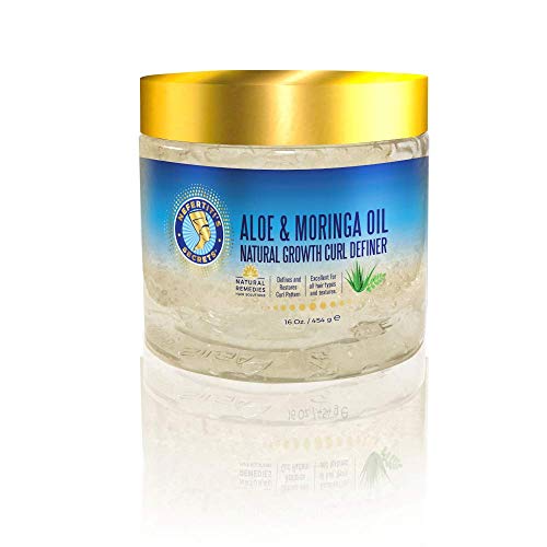 Nefertitiâ€™s Secrets Natural Growth Curl Definer | Aloe Vera and Moringa Oil Curl Defining Gel | Hair Growth & Moisture | Curl Hair Products | 16 Oz / 454 mL