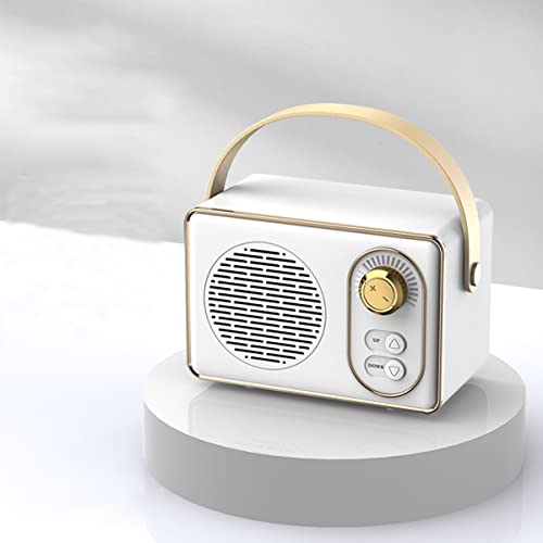 Bmfhjeq Creative Bluetooth Speaker, Vintage Wireless Mini Speaker, Speaker With Crystal Clear Stereo, Portable Speaker With Hands-Free Call, 800Ma Battery, Ideas Christmas Gift For Children (White) #TOP2