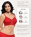SHAPELLX Red Wireless Comfy Bra for Womens Breathable Lounge Seamless Bra Comfortable Soft Bralette V Neck Everyday Bras X-Large
