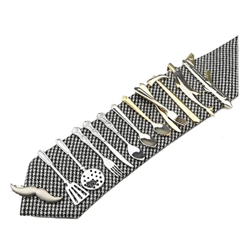 Tie Clip 1 Piece Chrome Stainless Glasses Car Airplane Fork Spoon Shape Metal Tie Clip For Men Necktie Clips Pin For Mens Gift Tie Clips For Men (Color : 13, Size : One Size) #TOP1