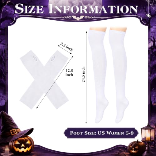 Image of Geyoga Striped Arm Leg Warmers Set Fingerless Gloves