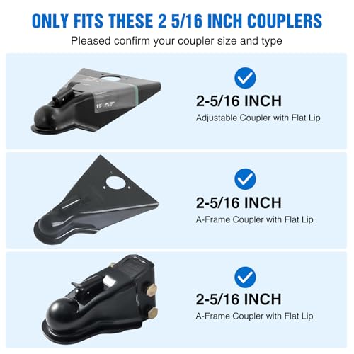 Image of Nilight 2-5 /16 inch Trailer Lock Heavy Duty Anti-Theft Trailer Hitch Locks Fit for 2 5 /16 Inch Ball Coupler Safety Chains Trailer Tongue Lock Set with Key Pry-Resistant Brass Core for Trailer Boat RV