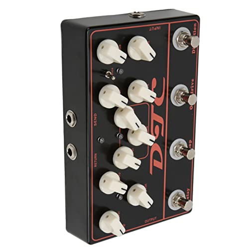 Synthesizer Guitar Pedal, Electric Distortion Overdrive 4 in 1 Effect Multi & Loop Delay Effects DC 9V Black