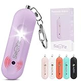 Personal Safety Alarm - Waterproof Rechargeable Security Alarm - 140dB Extra Loud Siren & Strobe Light - Self Defense Keychain - Gift for Women, Teenagers, College Girls, Seniors(Wisteria)