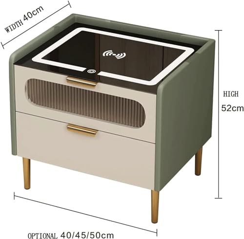 Table de chevet de chambre à coucher grise au design moderne et épuré - 3