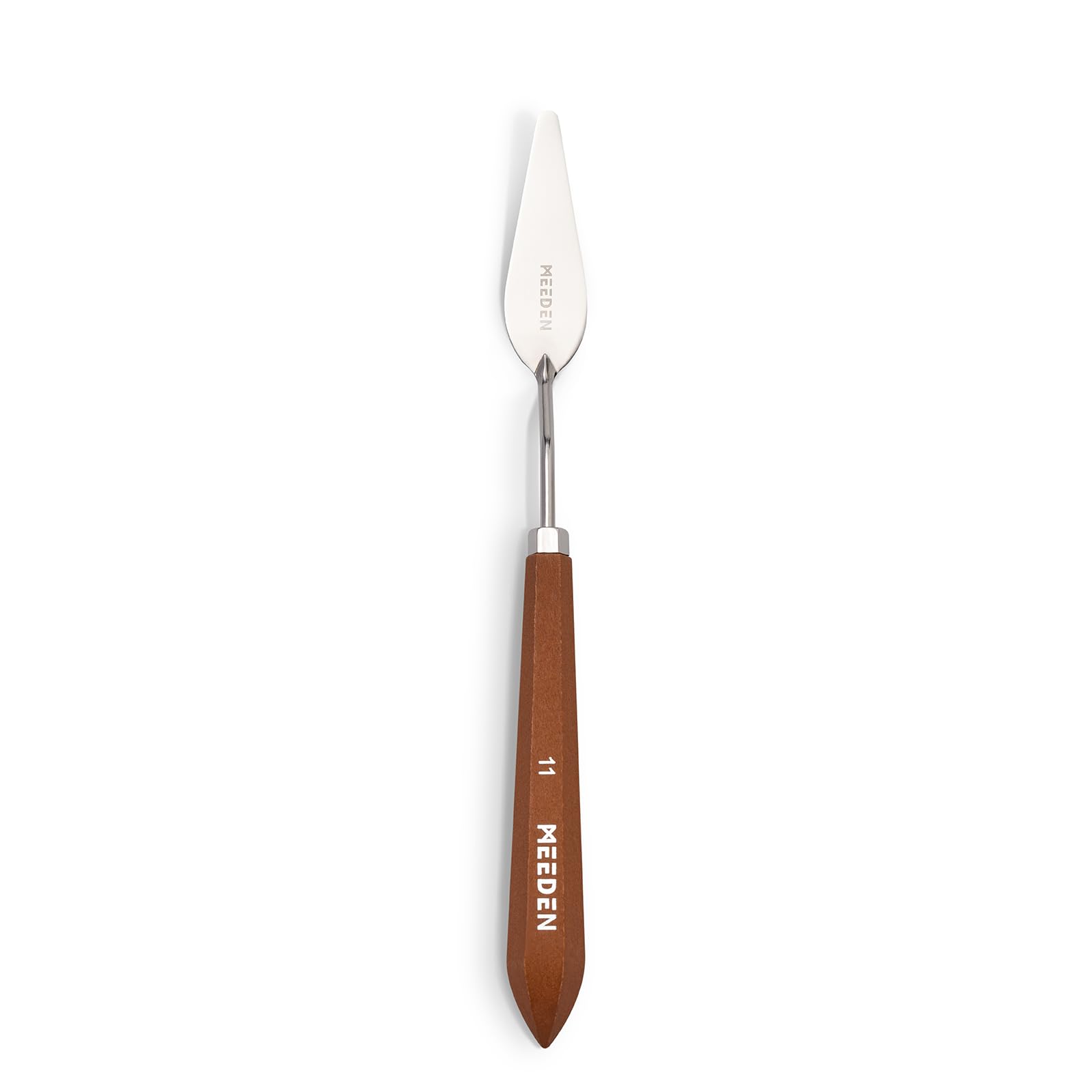 MEEDEN Artist Mixing Palette Knife: 9.33" Flexible Stainless Steel Art Scraper Knife with Wooden Handle - Oil Painting Accessories for Acrylic Gouache, Canvas, #11